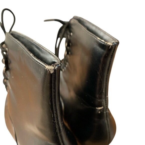 Next Issue Boots Womens 8M Black Victorian Style Cosplay Lace Up Vintage Vegan - Picture 8 of 11